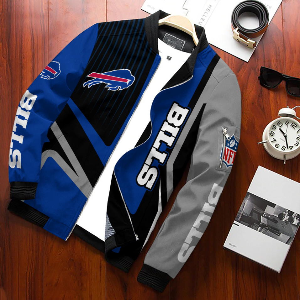 Buffalo Bills Bomber Jacket Full Zip Jacket For Nfl Fans Sport Travel Jacket
