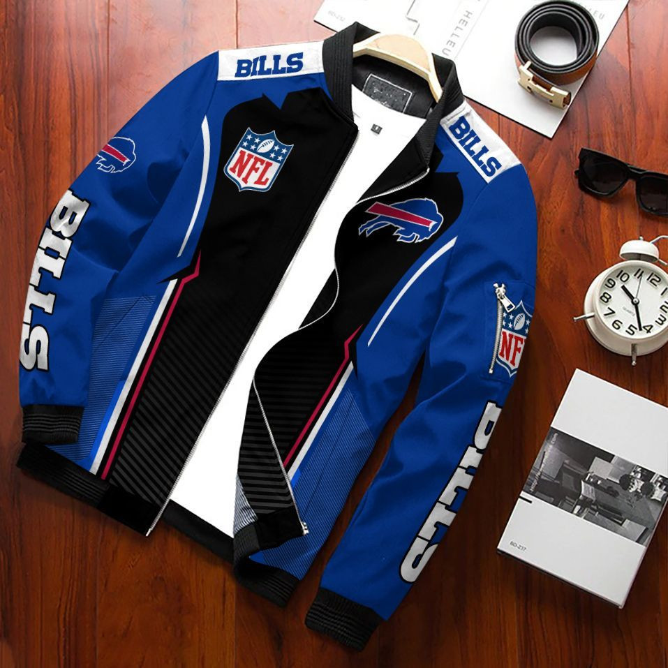 Buffalo Bills Bomber Jacket Full Zip Jacket For Nfl Fans Sport High Performance