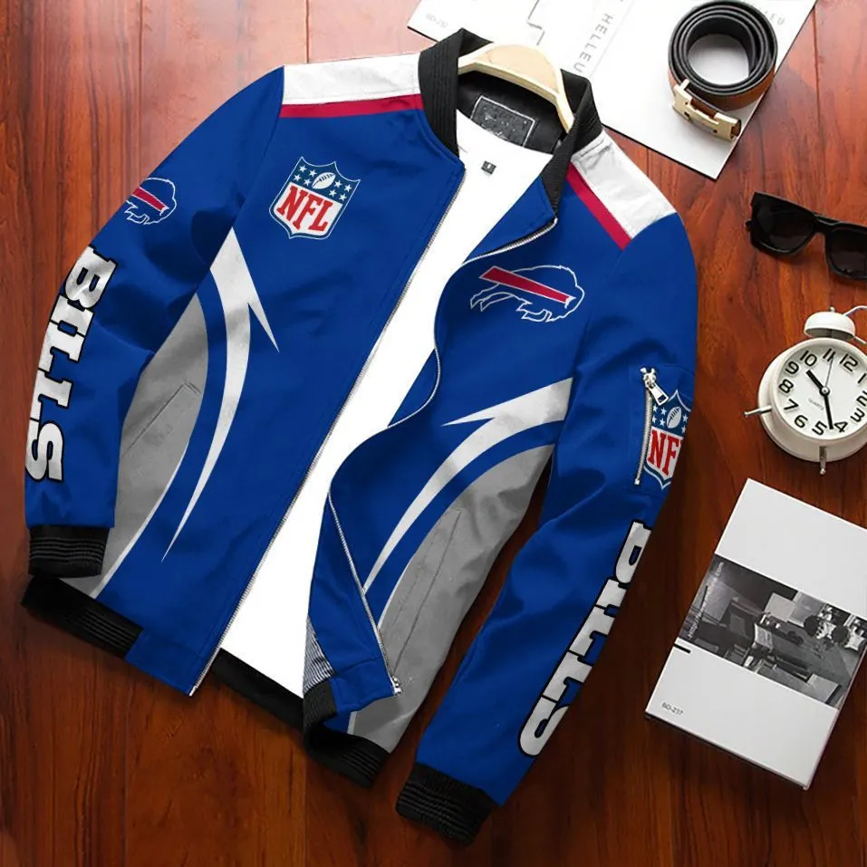 Buffalo Bills Bomber Jacket Full Zip Jacket For Nfl Fans Sport Team Spirit Gear