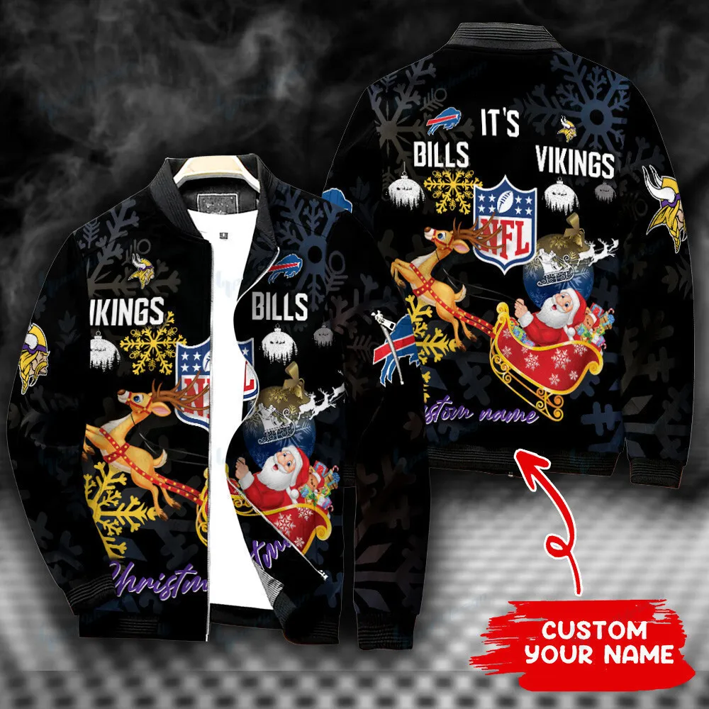 Buffalo Bills Vs Minnesota Vikings Personalized Bomber Jacket Hot Gift For Sport Fans