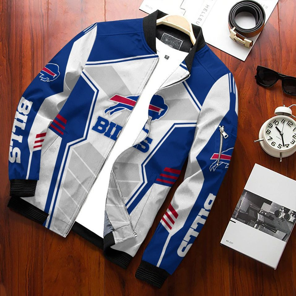 Buffalo Bills Bomber Jacket Full Zip Jacket For Nfl Fan Sport School Spirit Outfit