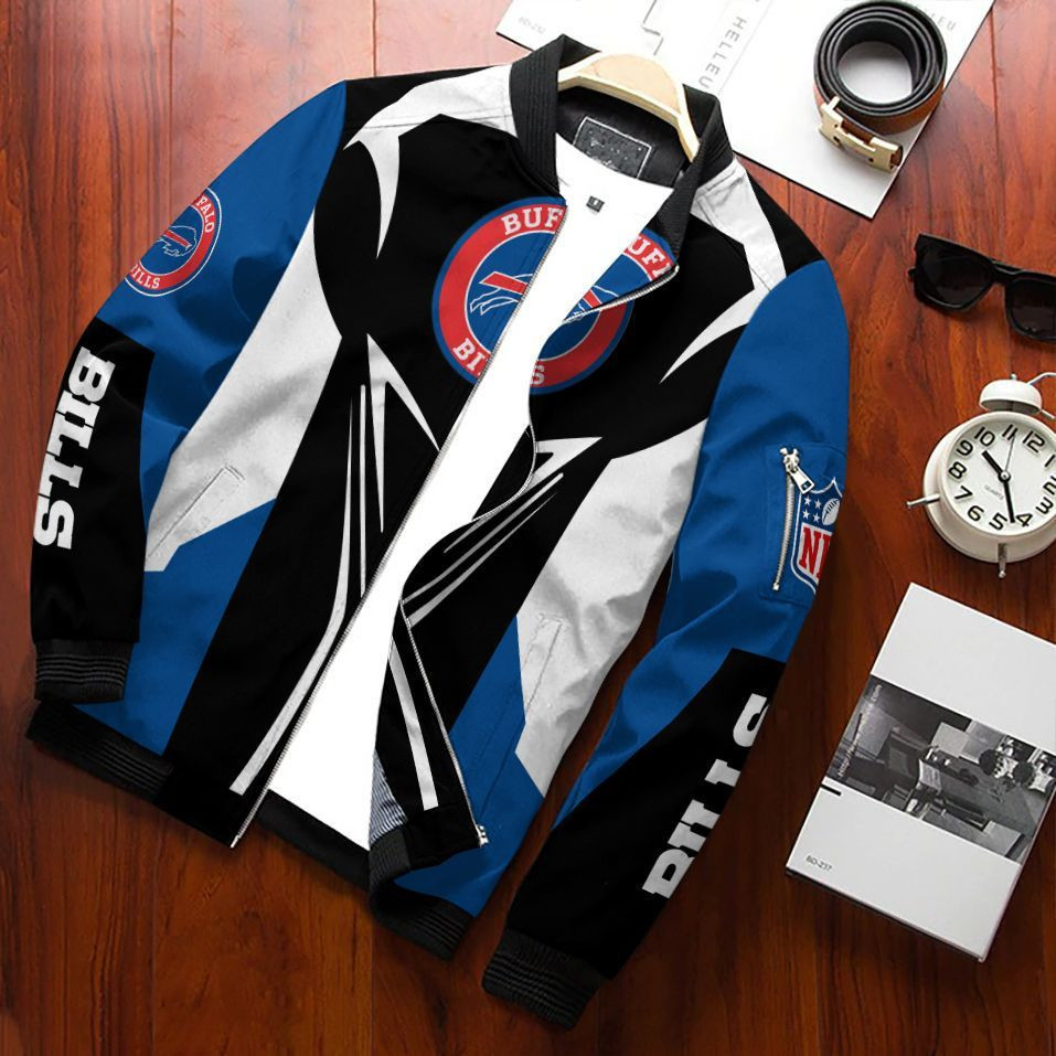 Buffalo Bills Bomber Jacket Full Zip Jacket For Nfl Fans Sport Urban Outfit
