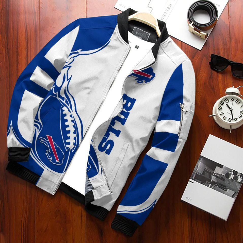 Buffalo Bills Bomber Jacket Full Zip Jacket For Nfl Fan Sport Trendsetter Look