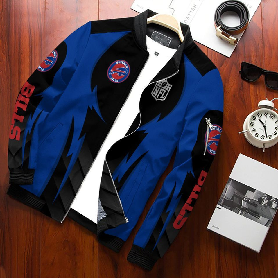 Buffalo Bills Bomber Jacket Full Zip Jacket For Nfl Fans Sport Comfortable Fit