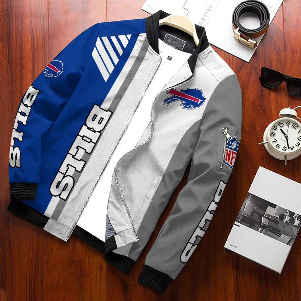 Buffalo Bills Bomber Jacket Full Zip Jacket For Nfl Fan Sport Everyday Fan Gear