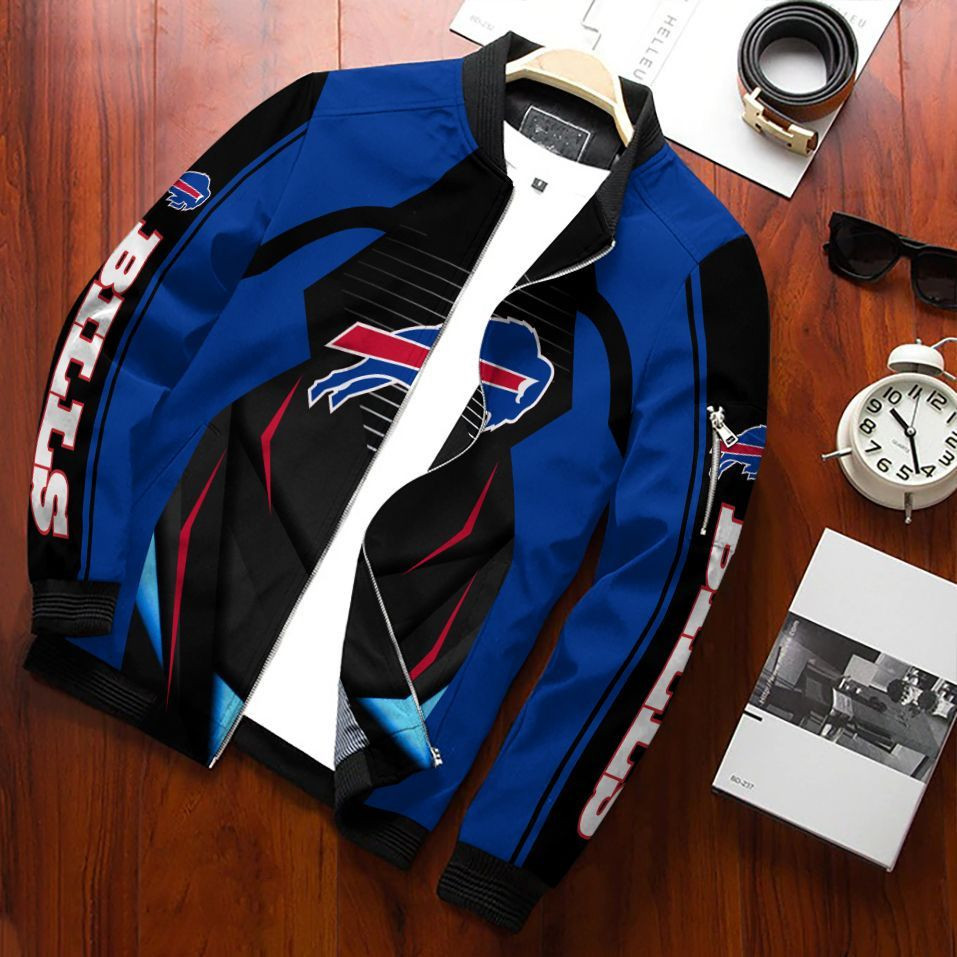 Buffalo Bills Bomber Jacket Full Zip Jacket For Nfl Fans Sport Lightweight Travel Jacket