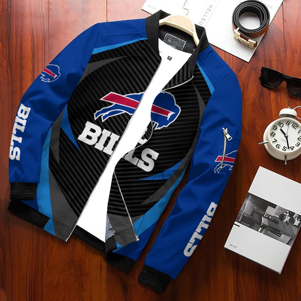 Buffalo Bills Bomber Jacket Full Zip Jacket For Nfl Fan Sport Street Style Fashion