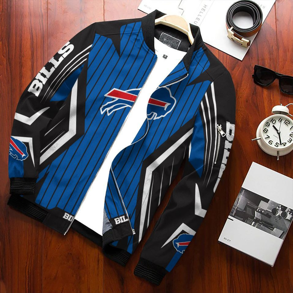 Buffalo Bills Bomber Jacket Full Zip Jacket For Nfl Fans Sport College Student Wear