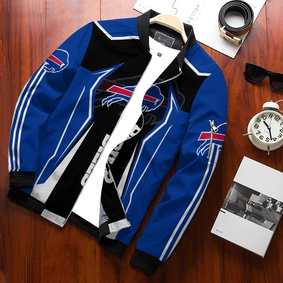Buffalo Bills Bomber Jacket Full Zip Jacket For Nfl Fan Sport Warm And Cozy