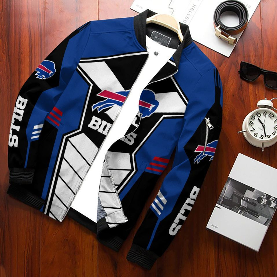 Buffalo Bills Bomber Jacket Full Zip Jacket For Nfl Fans Sport CollectorS Edition