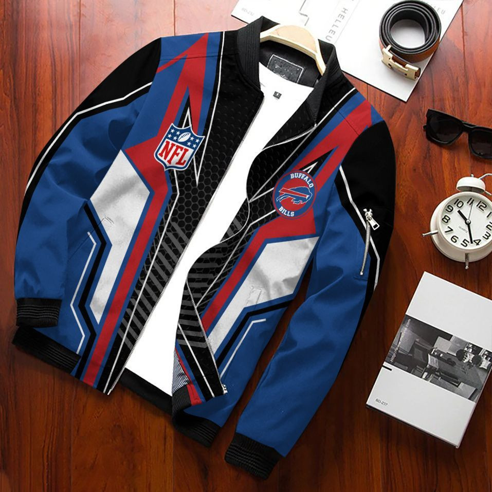 Buffalo Bills Bomber Jacket Full Zip Jacket For Nfl Fan Sport College Student Wear