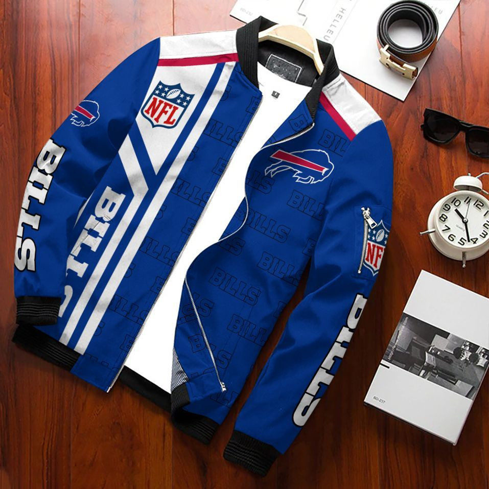 Buffalo Bills Bomber Jacket Full Zip Jacket For Nfl Fans Sport Football Season Apparel