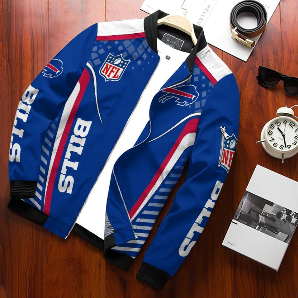 Buffalo Bills Bomber Jacket Full Zip Jacket For Nfl Fans Sport Everyday Fan Gear