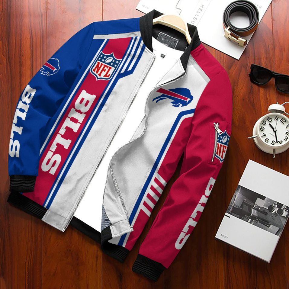 Buffalo Bills Bomber Jacket Full Zip Jacket For Nfl Fans Sport Football Lover Gift