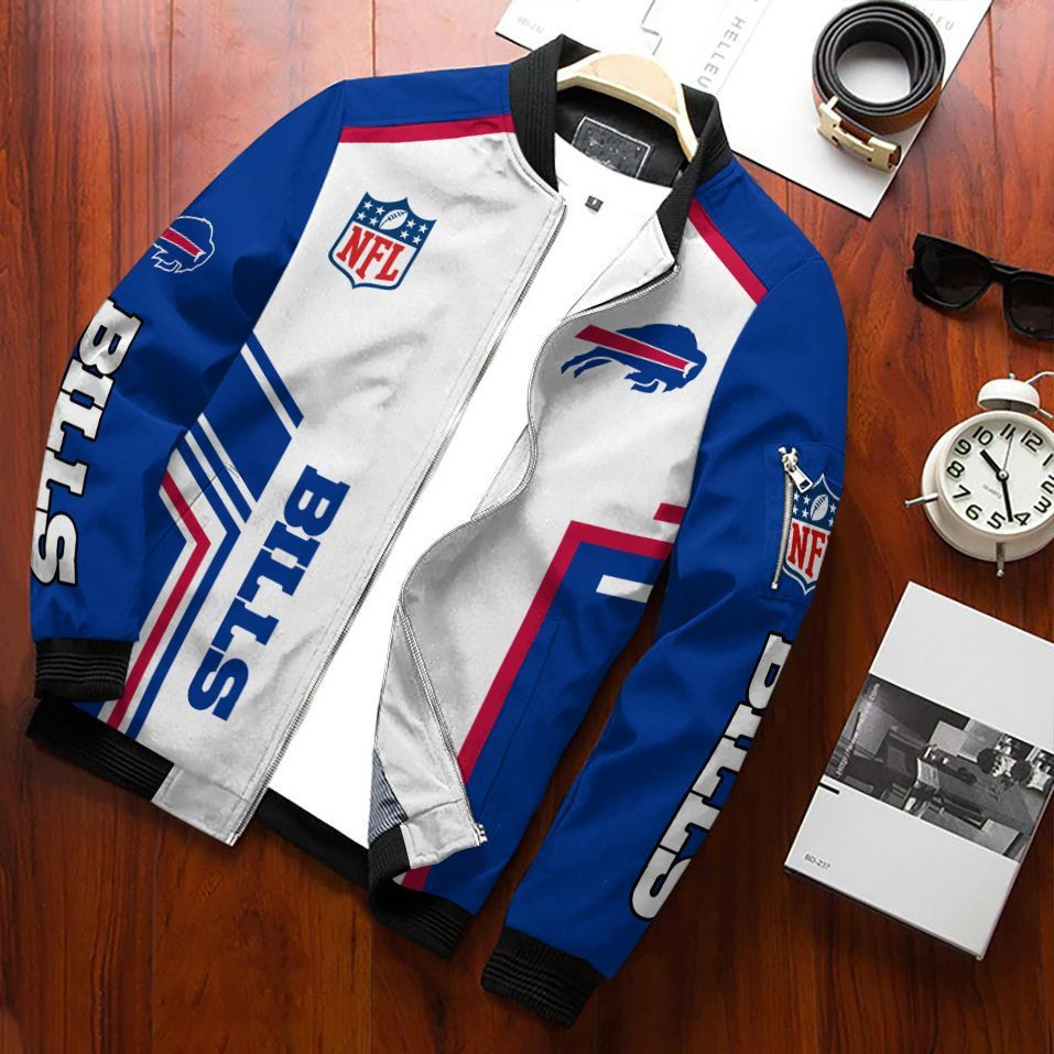 Buffalo Bills Bomber Jacket Full Zip Jacket For Nfl Fans Sport Trendsetter Look
