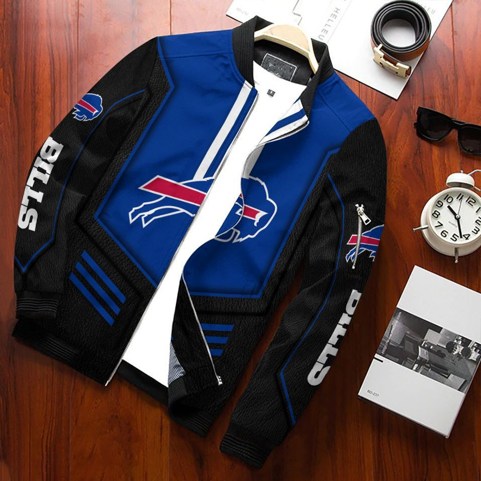 Buffalo Bills Bomber Jacket Full Zip Jacket For Nfl Fans Sport Fan Club Jacket