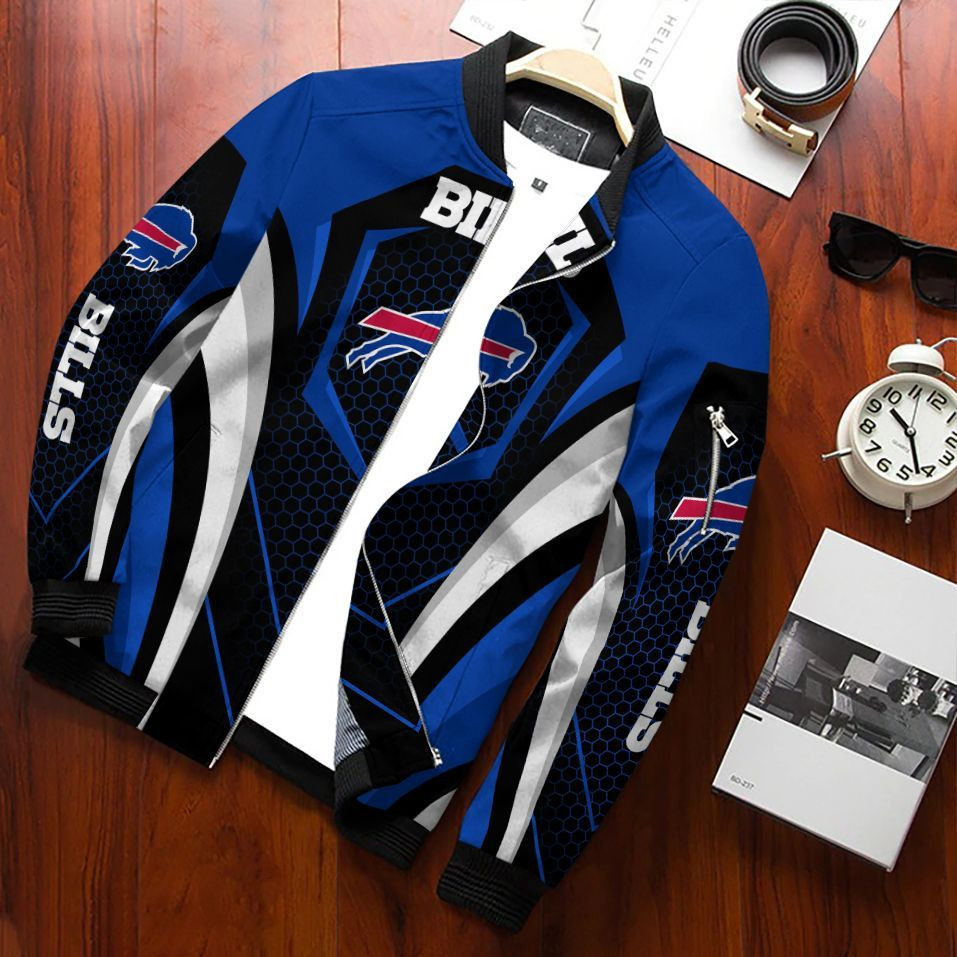 Buffalo Bills Bomber Jacket Full Zip Jacket For Nfl Fan Sport Urban Outfit