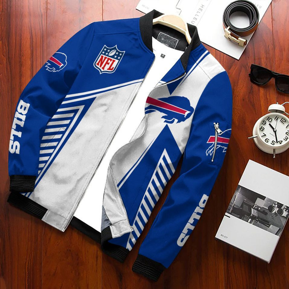 Buffalo Bills Bomber Jacket Full Zip Jacket For Nfl Fans Sport Sports Enthusiast Jacket