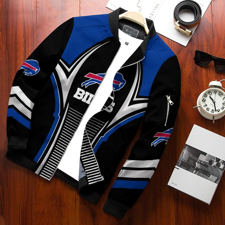 Buffalo Bills Bomber Jacket Full Zip Jacket For Nfl Fan Sport Team Spirit Gear