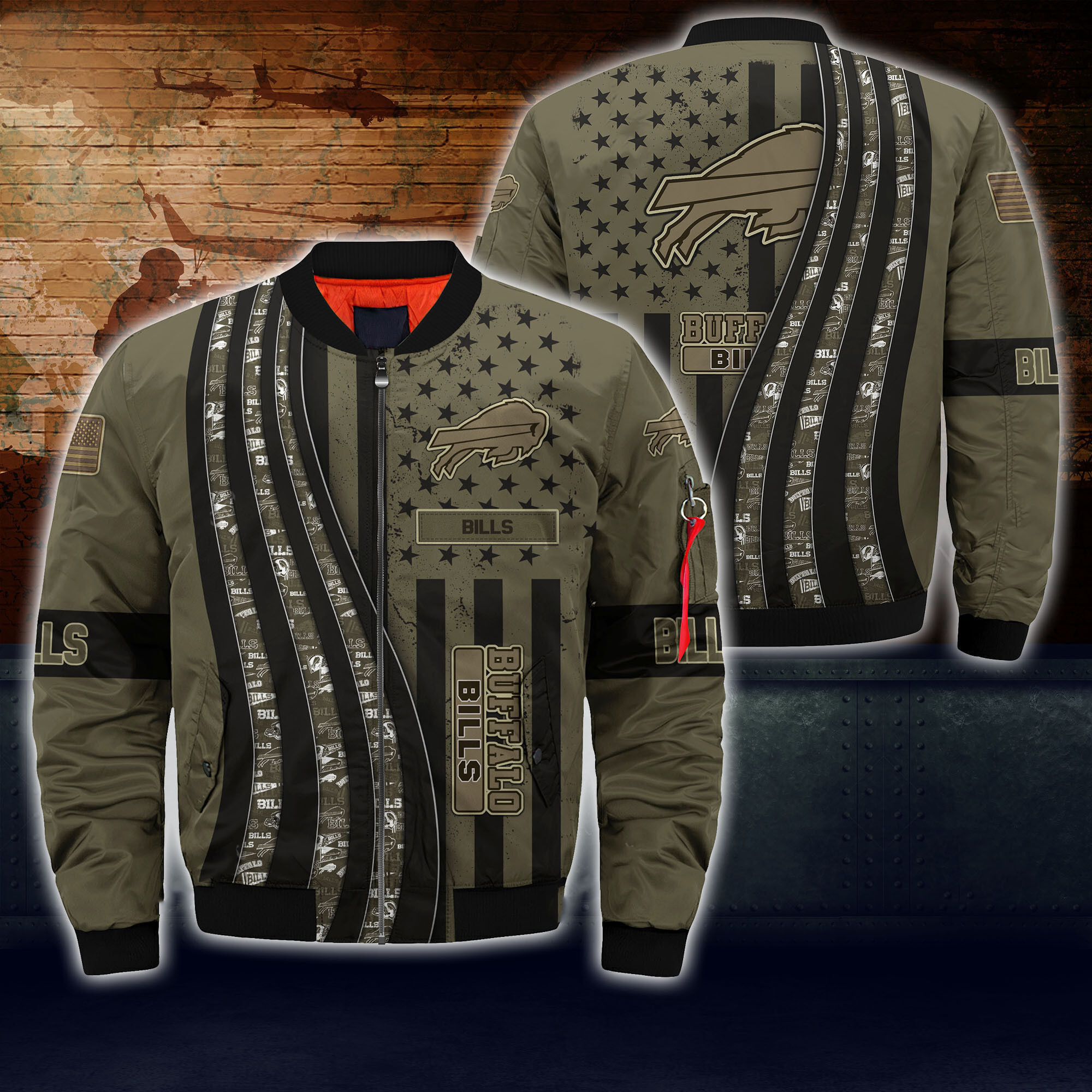 Buffalo Bills Thick Bomber Jacket For Men Women