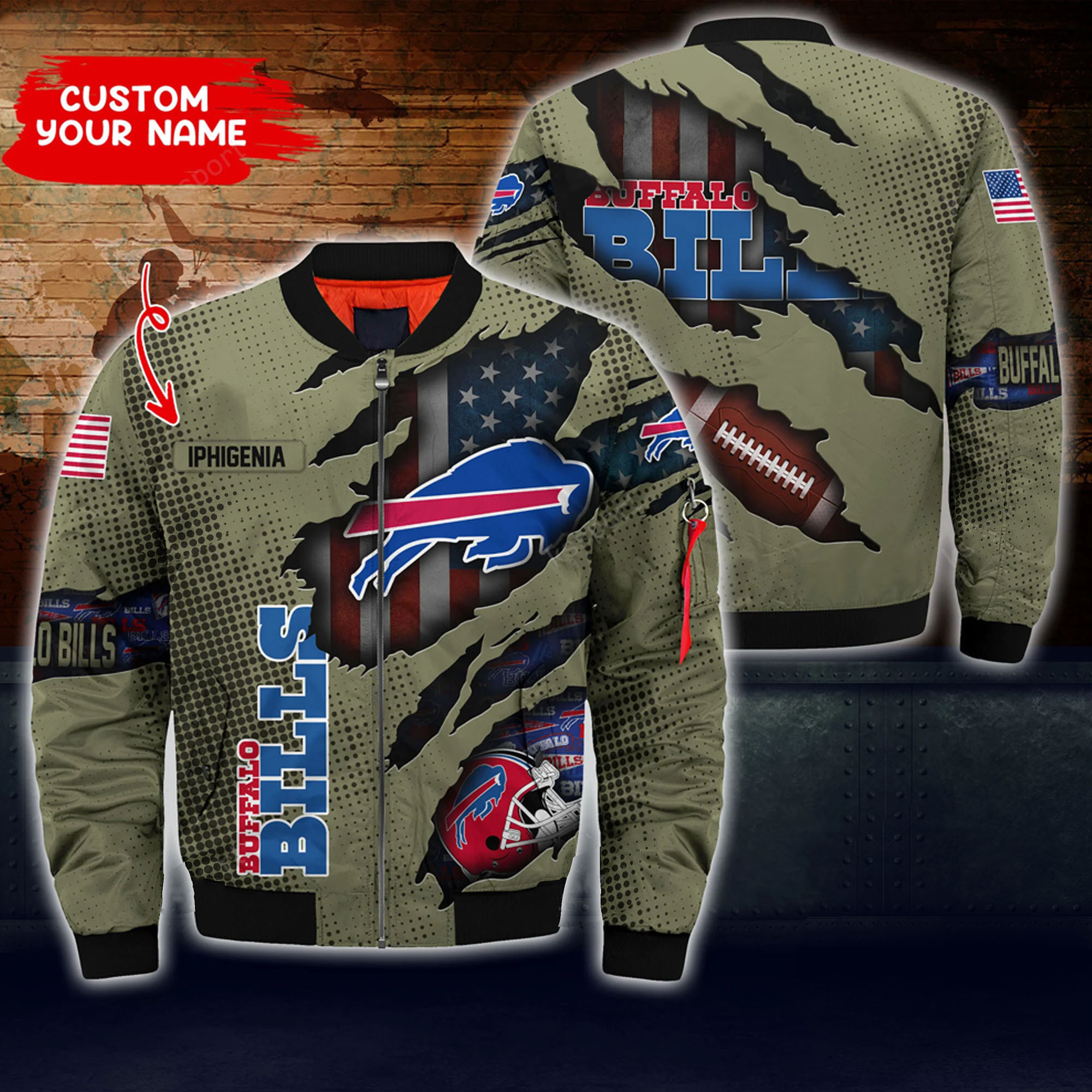 Buffalo Bills Personalized Thick Bomber Jacket