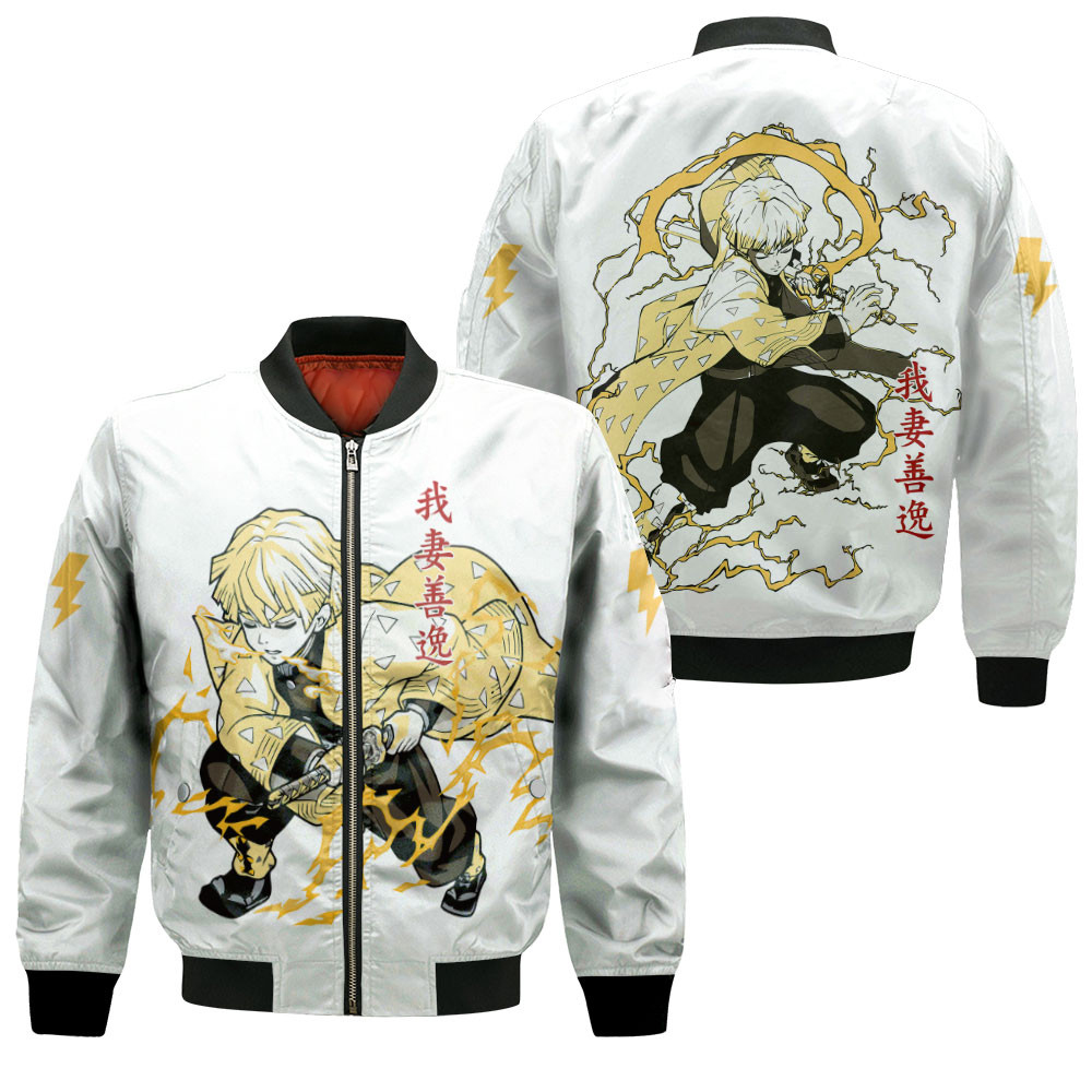 Zenitsu Anime Bomber Jacket Printed For Anime Manga Fans