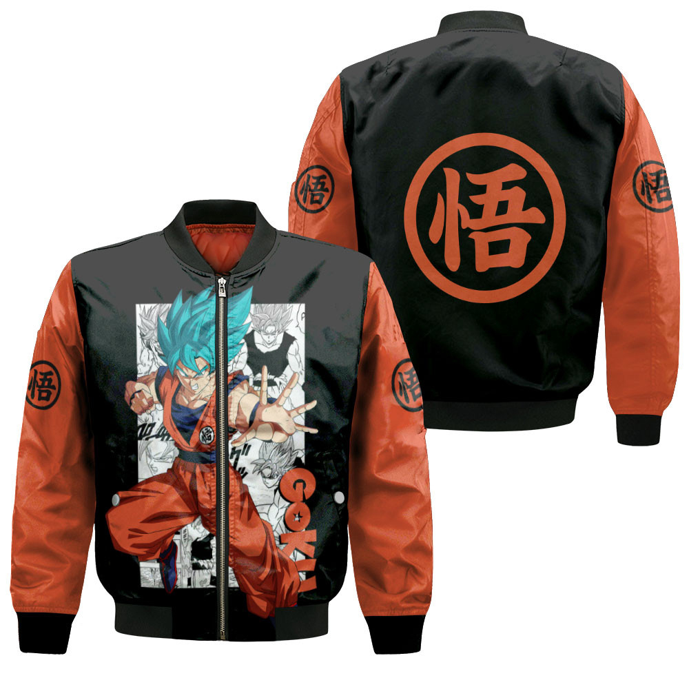 Goku Blue Anime Bomber Jacket For Anime Manga Fans