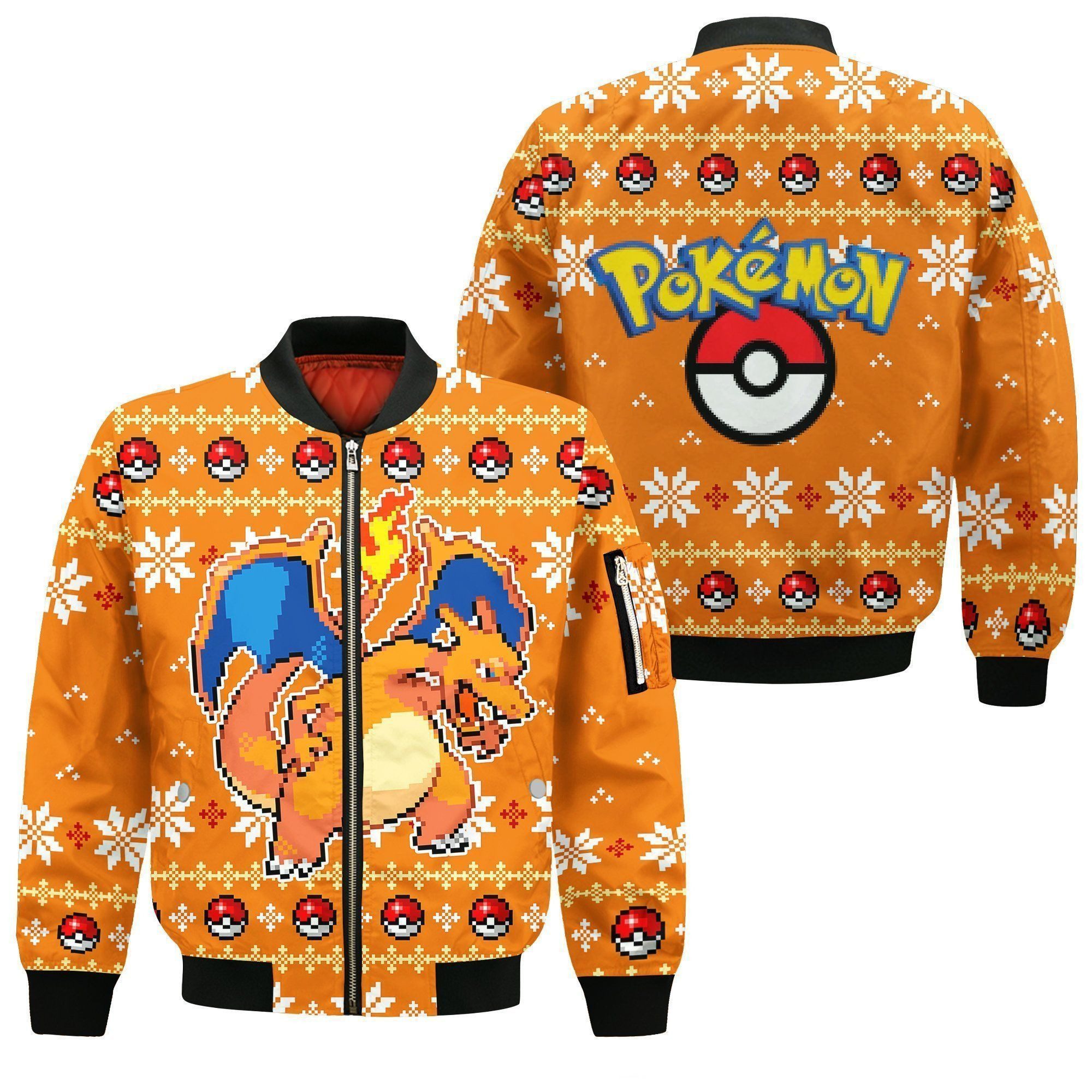 Charizard Anime Bomber Jacket Gift For Anime Manga Fans