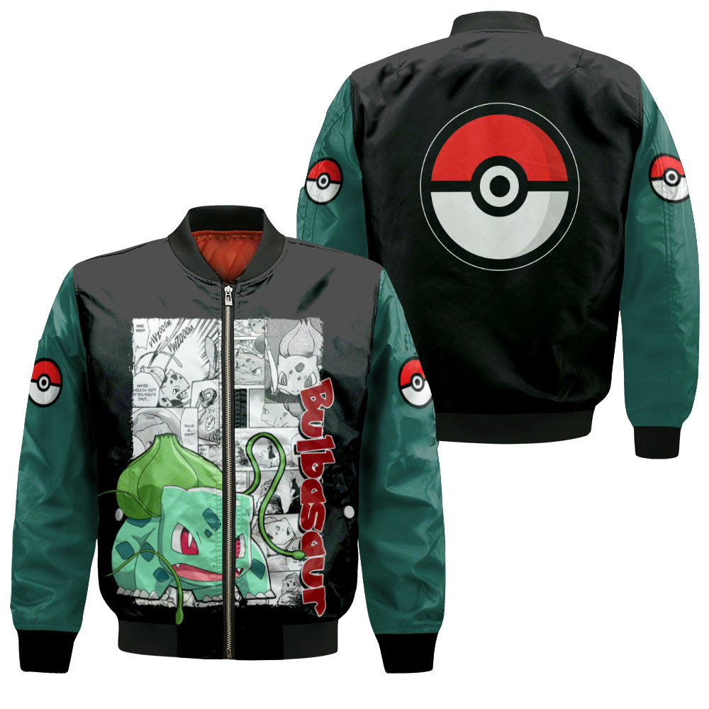 Bulbasaur Anime Bomber Jacket Customized For Anime Manga Fans