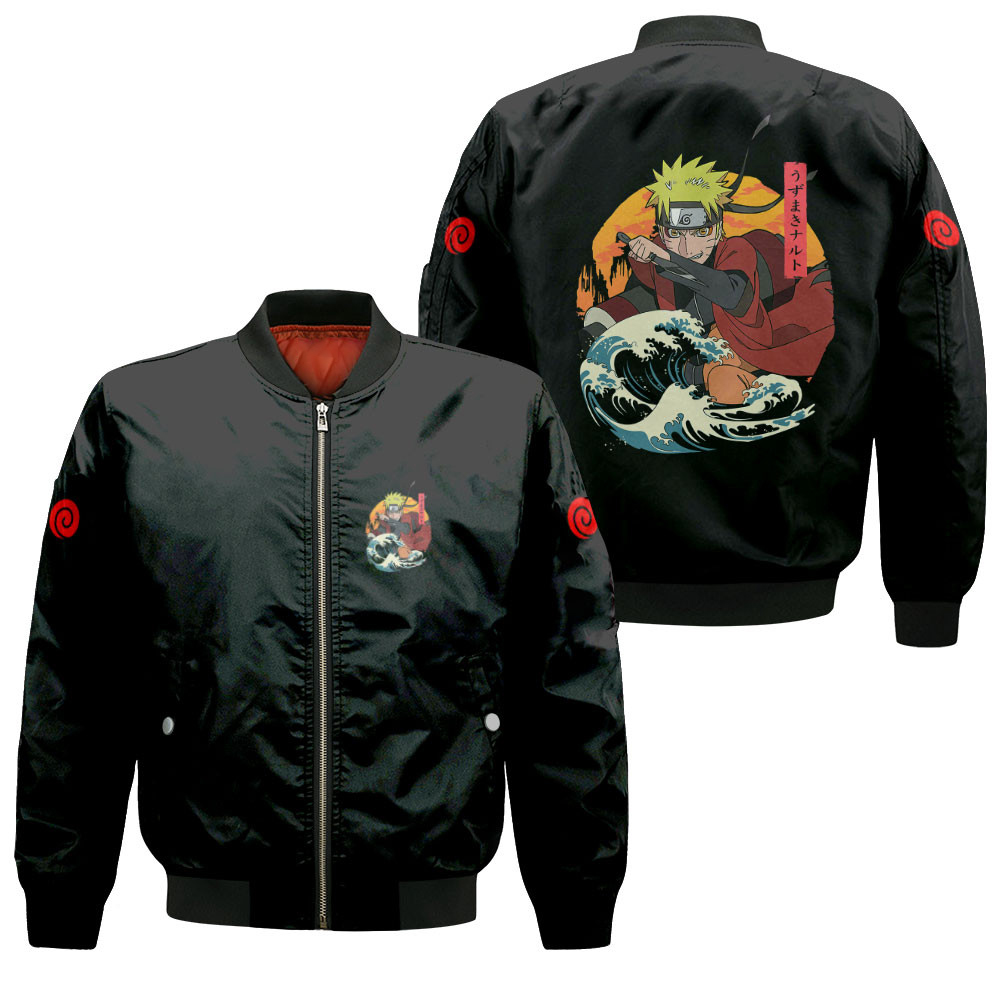 Nrt Uzumaki Sage Anime Bomber Jacket Japanese Kanagawa For Anime Manga Fans