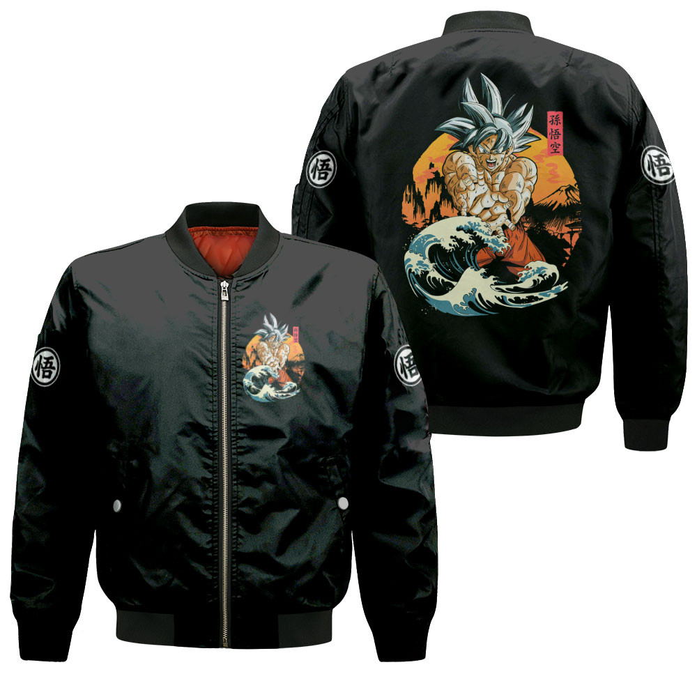 Goku Ultra Instinct Kanagawa Anime Bomber Jacket Printed For Anime Manga Fans