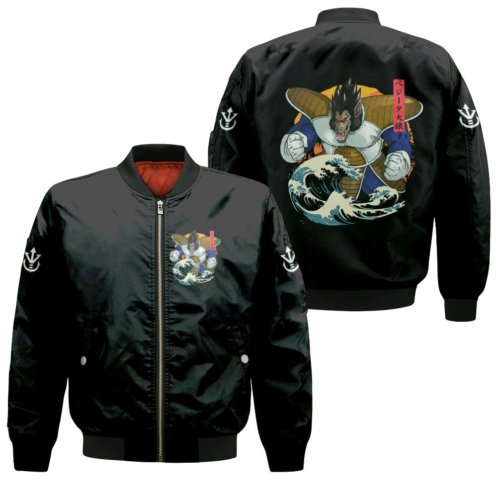 Vegeta Great Ape Kanagawa Anime Bomber Jacket Printed For Anime Manga Fans
