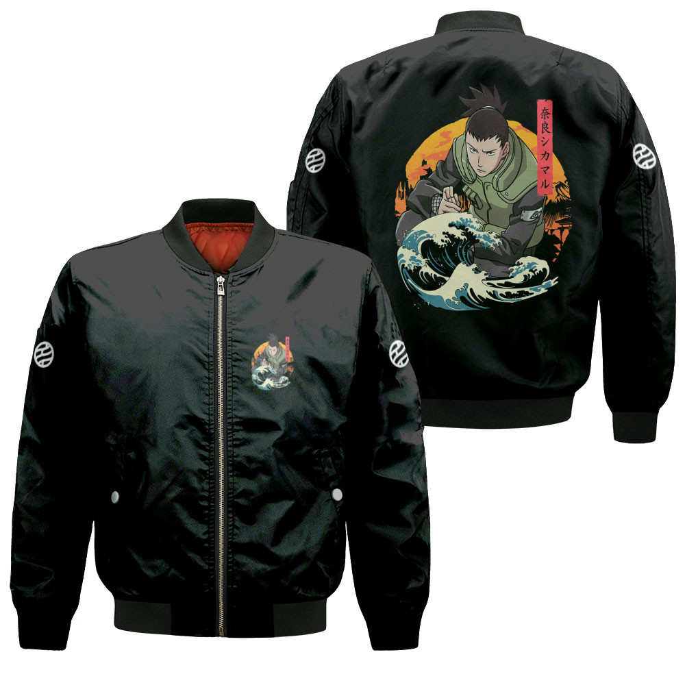 Shikamaru Nara Anime Bomber Jacket Japanese Kanagawa For Anime Manga Fans