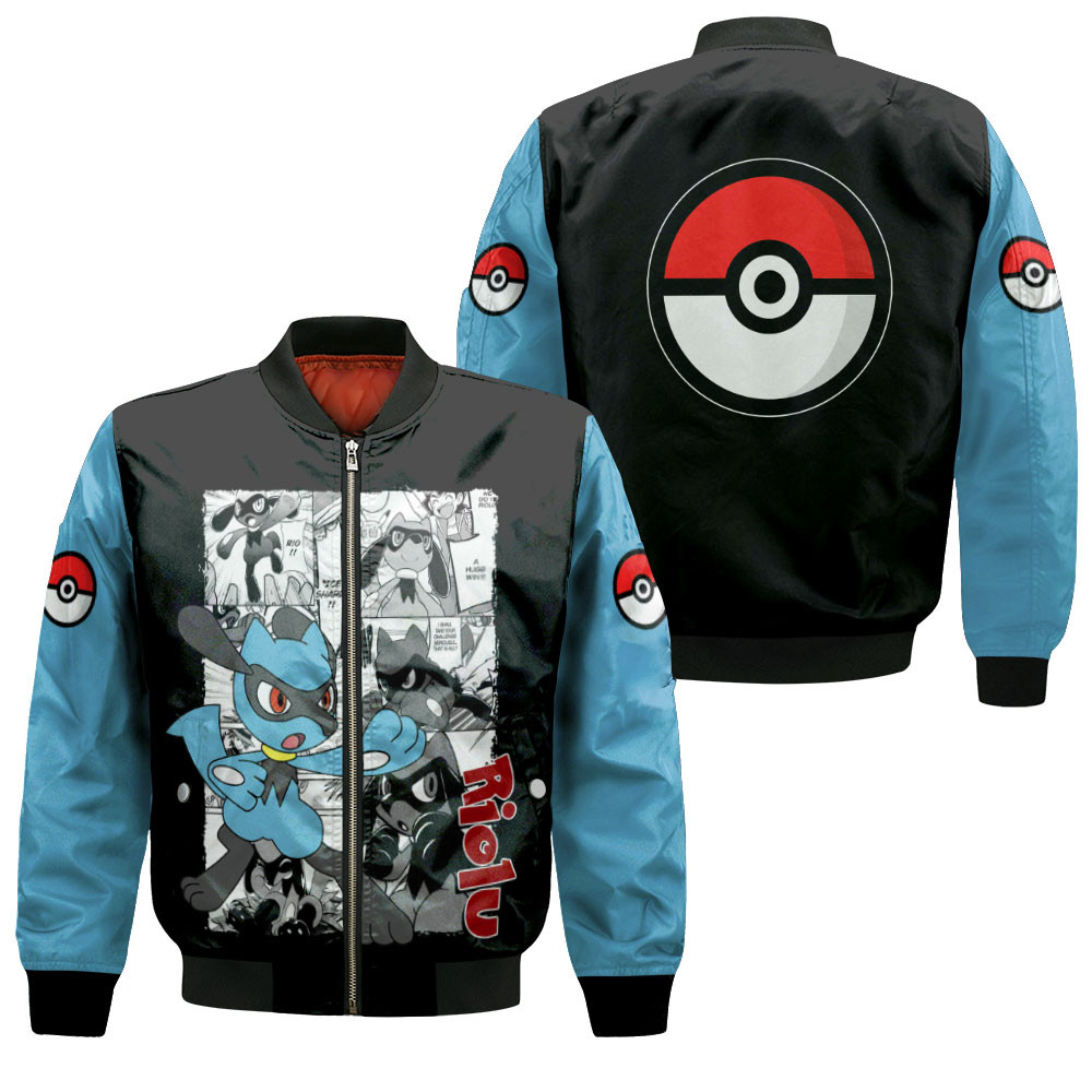 Riolu Anime Bomber Jacket For Anime Manga Fans