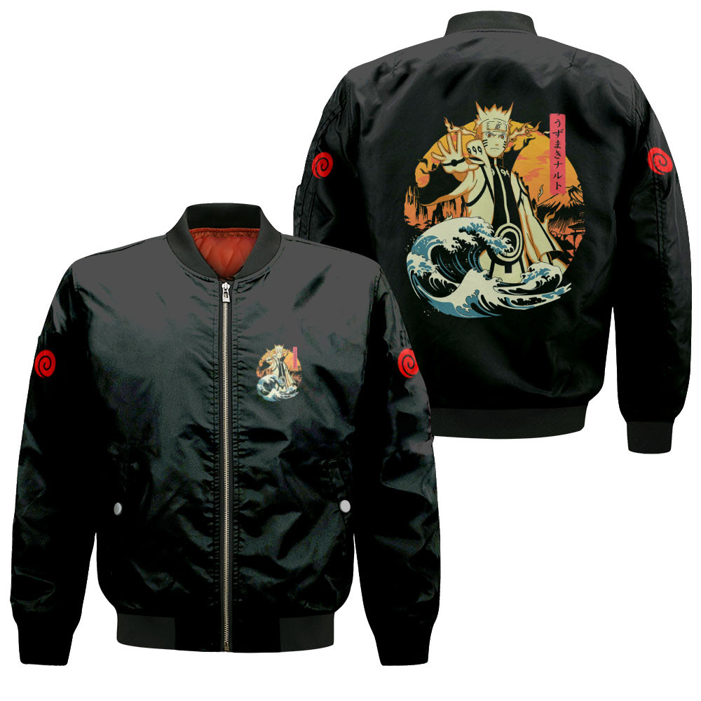 Nrt Uzumaki Bijuu Anime Bomber Jacket Japanese Kanagawa For Anime Manga Fans