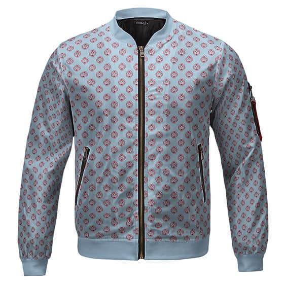 Knight Of The Sea Jinbe Logo Pattern Light Blue Anime Bomber Jacket For Anime Manga Fans