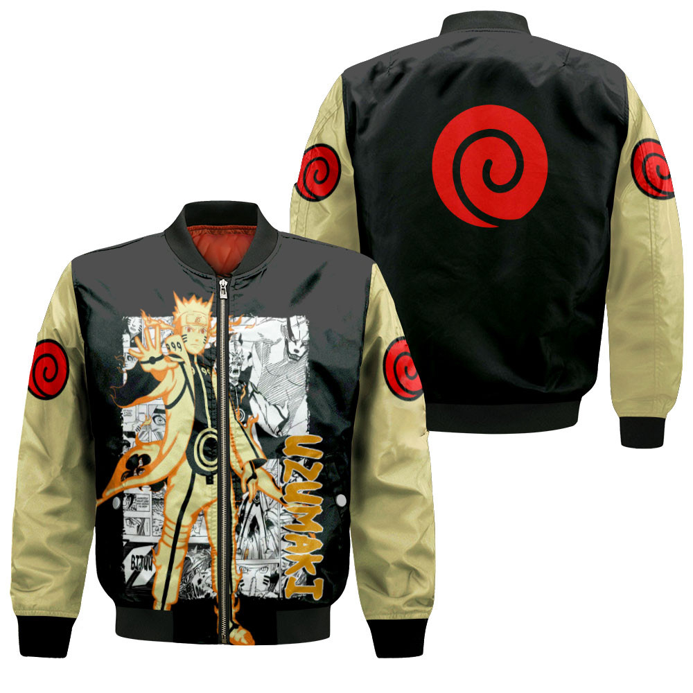 Nrt Uzumaki Bijuu Anime Bomber Jacket Customized Clothes For Anime Manga Fans