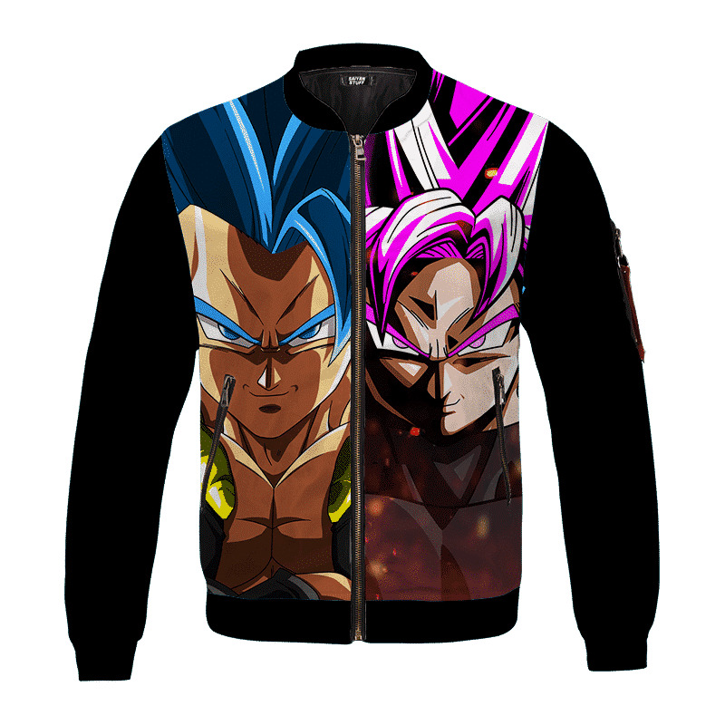 Gogeta Blue Goku Black Super Saiyan Rose Excellent Anime Bomber Jacket For Anime Manga Fans