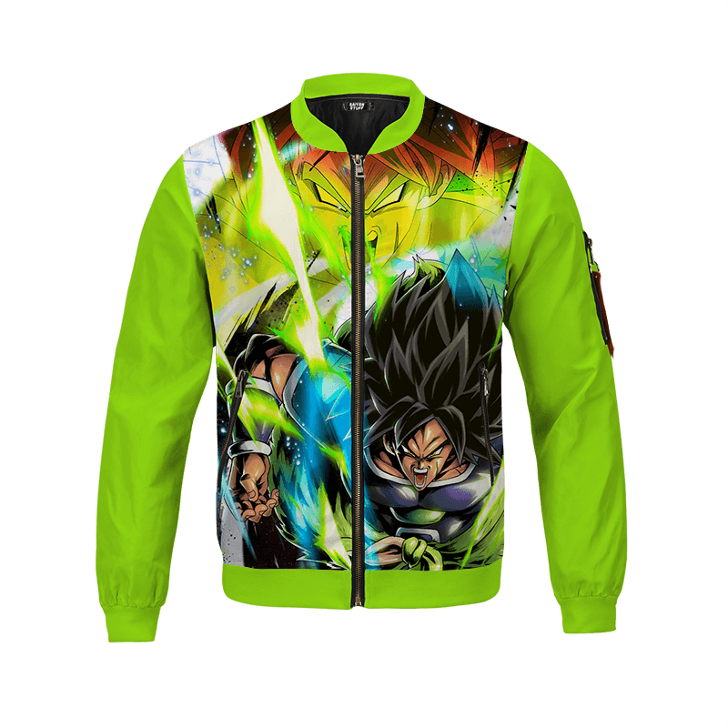 Broly Power Surge Mint Green Bomber Jacket For Children For Anime Manga Fans