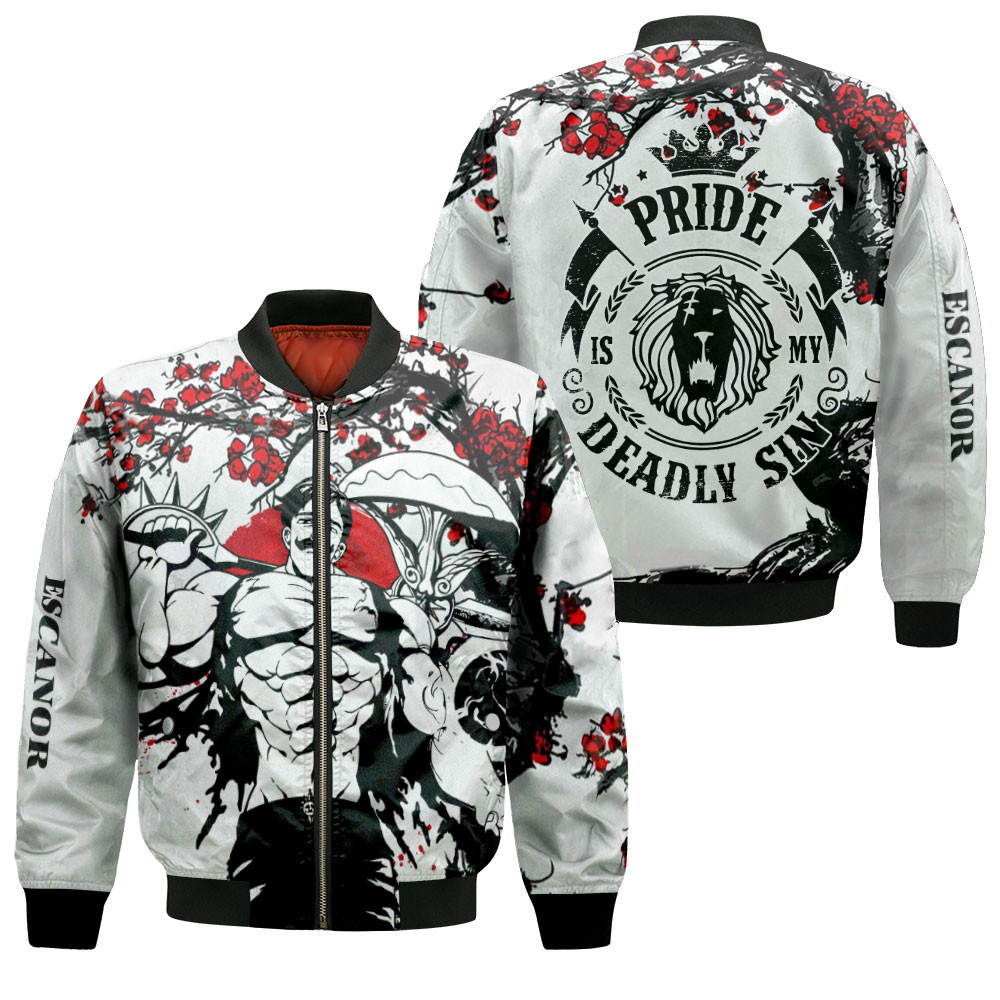 Lions Sin Escanor Anime Bomber Jacket Japanese Blossom Style For Anime Manga Fans