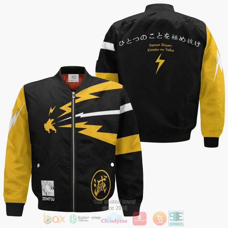 Zenitsu Agatsuma Cosplay Costume Demon Slayer Anime Bomber Jacket For Anime Manga Fans