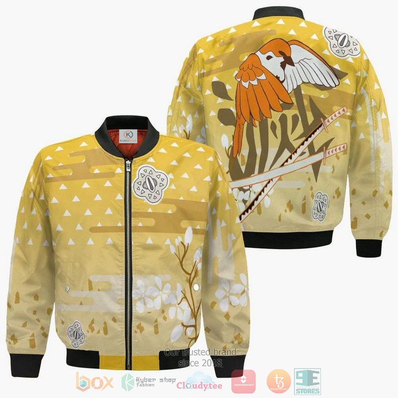 Zenitsu Agatsuma Demon Slayer Anime Cosplay Costume Bomber Jacket For Anime Manga Fans