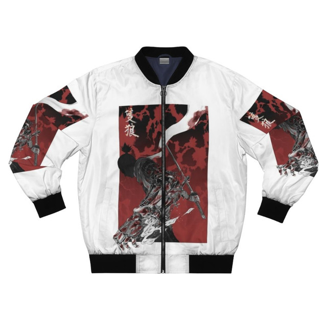 Sekiro Bomber Jacket With Anime Wolf And Katana For Anime Manga Fans