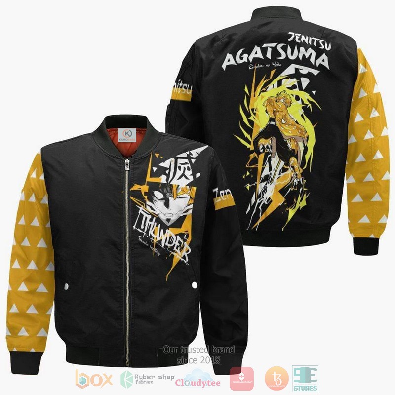 Zenitsu Thunder Breathing Cosplay Costume Demon Slayer Anime Bomber Jacket For Anime Manga Fans