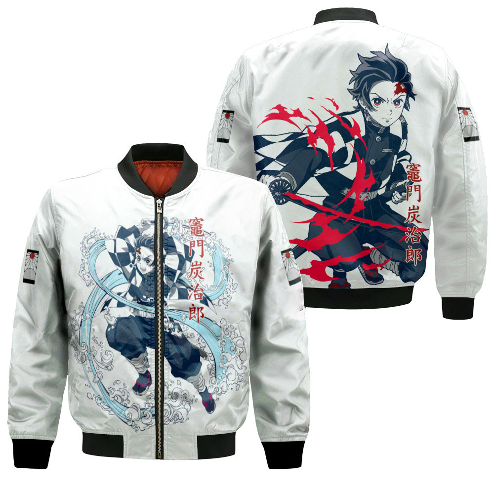 Tanjiro Anime Bomber Jacket Printed For Anime Manga Fans