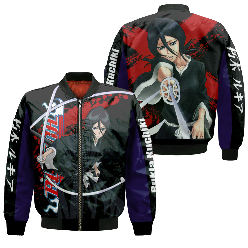 Rukia Kuchiki Anime Bomber Jacket For Anime Manga Fans