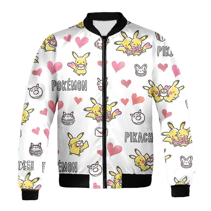 Pokemon Bomber Jacket Pokemon Pikachu Donut Bomber White For Anime Manga Fans