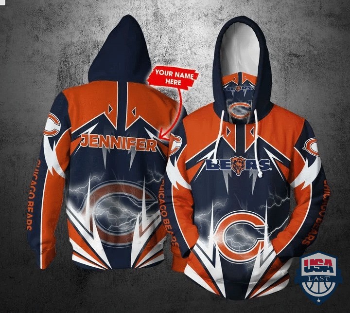 Nfl Chicago Bears 3D Mask Hoodie Custom Name  Fan Gear For Men And Women