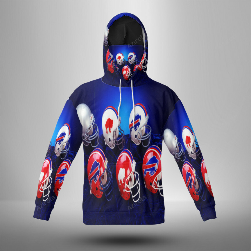 Buffalo Bills Helmets Logo 3D Mask Hoodie Nfl Fan Gear For Men And Women