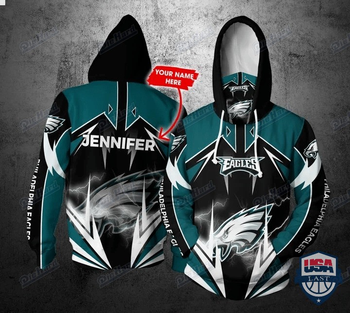 Nfl Philadelphia Eagles 3D Mask Hoodie Custom Name  Fan Gear For Men And Women